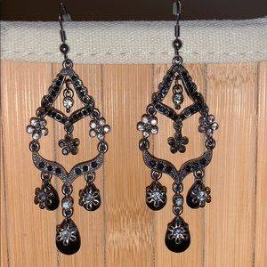 2for$15!! Stone & crystal vintage earrings